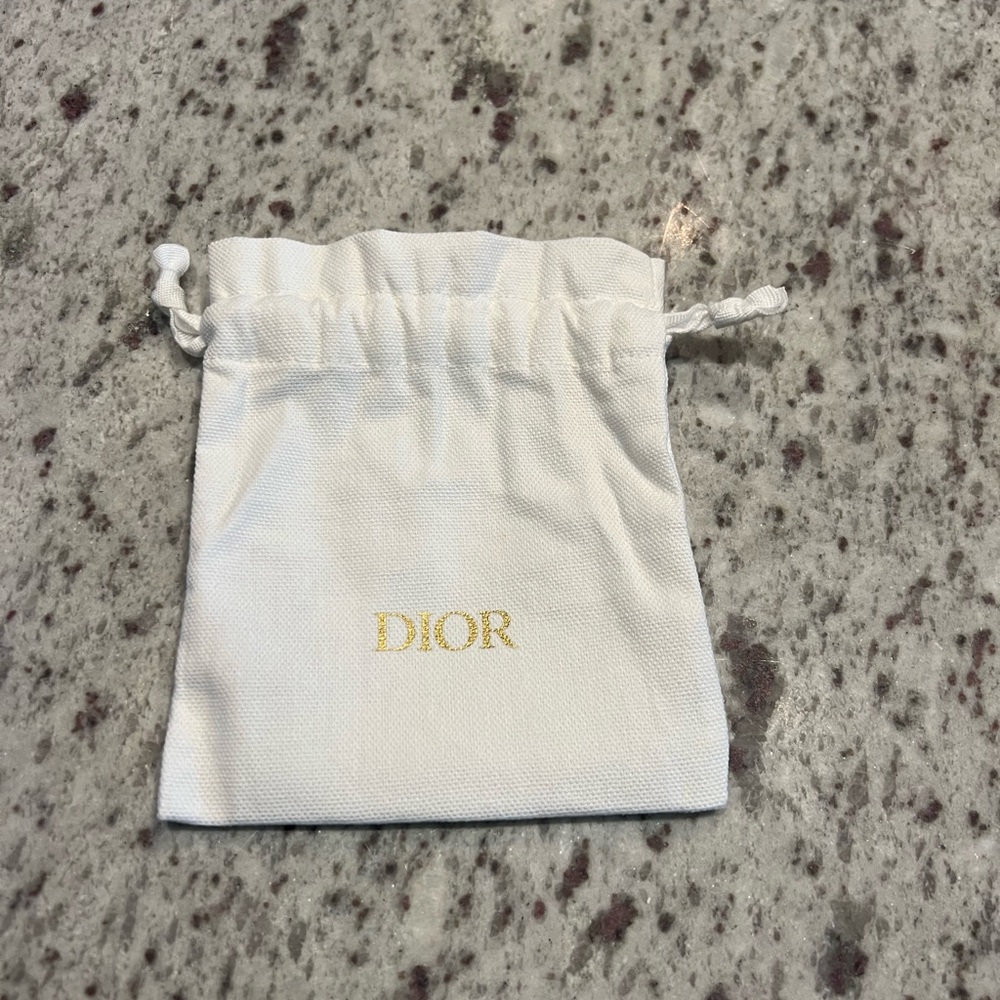 Dior Small White Drawstring Pouch